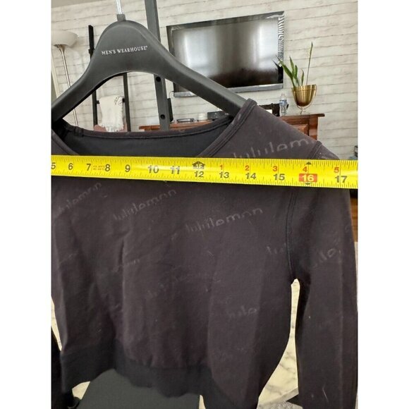 Lululemon Black Wunder Train Cropped Long Sleeve Top Special Edition Womens - Picture 4 of 6